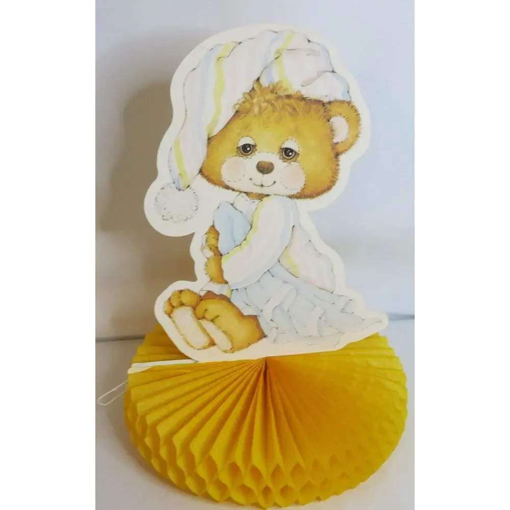 Vintage Teddy Beddy Bear Table Decoration Birthday Shower Honeycomb 80's Morgan